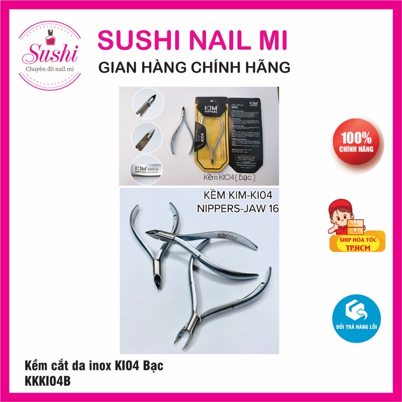 Kềm Kim cắt da , nhặt da inox KI04 cao cấp - Sushi nail mi