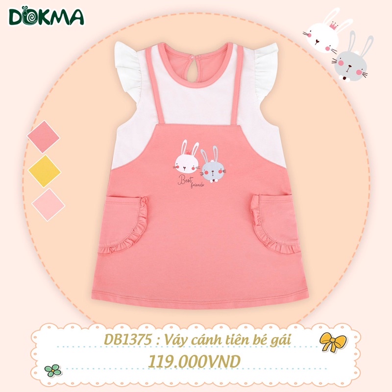Váy cánh tiên bé gái DOKMA size (12-36M) DB1375 2023