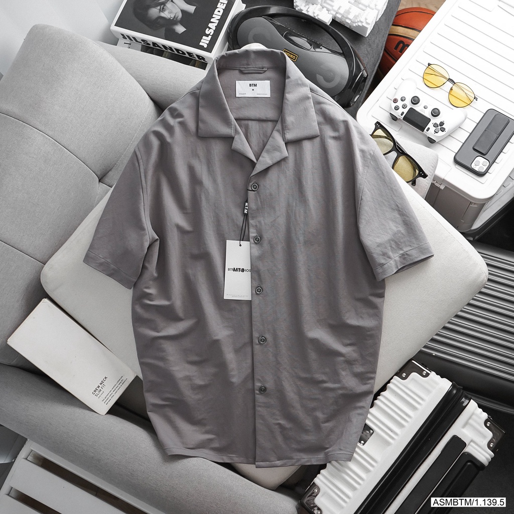 Áo sơ mi nam ngắn tay phong cách Hàn Quốc, chất vải Linen xịn, mặc siêu êm, form đẹp 180223