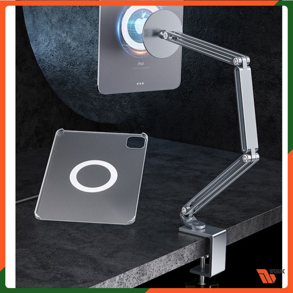 Giá đỡ ipad, tablet, máy tính bảng C67 kẹp cạnh bàn, cạnh giường với đầu đỡ dán năm châm cao cấp.