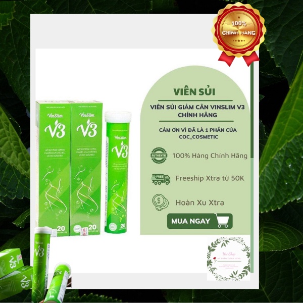 Viên sủi vinslim v3 giảm cân nhanh cấp tốc an toàn giảm béo hiệu quả không phải thuốc giảm cân