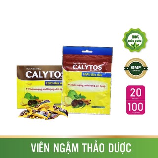 Calytos Domesco Túi 20 viên - 100% từ các loại thảo dược thiên nhiên giúp giảm các triệu chứng ho, khàn tiếng