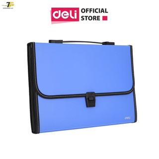 Cặp tài liệu a4 deli - 12 ngăn - xanh dương/ xanh lá - 1 cái - e5559