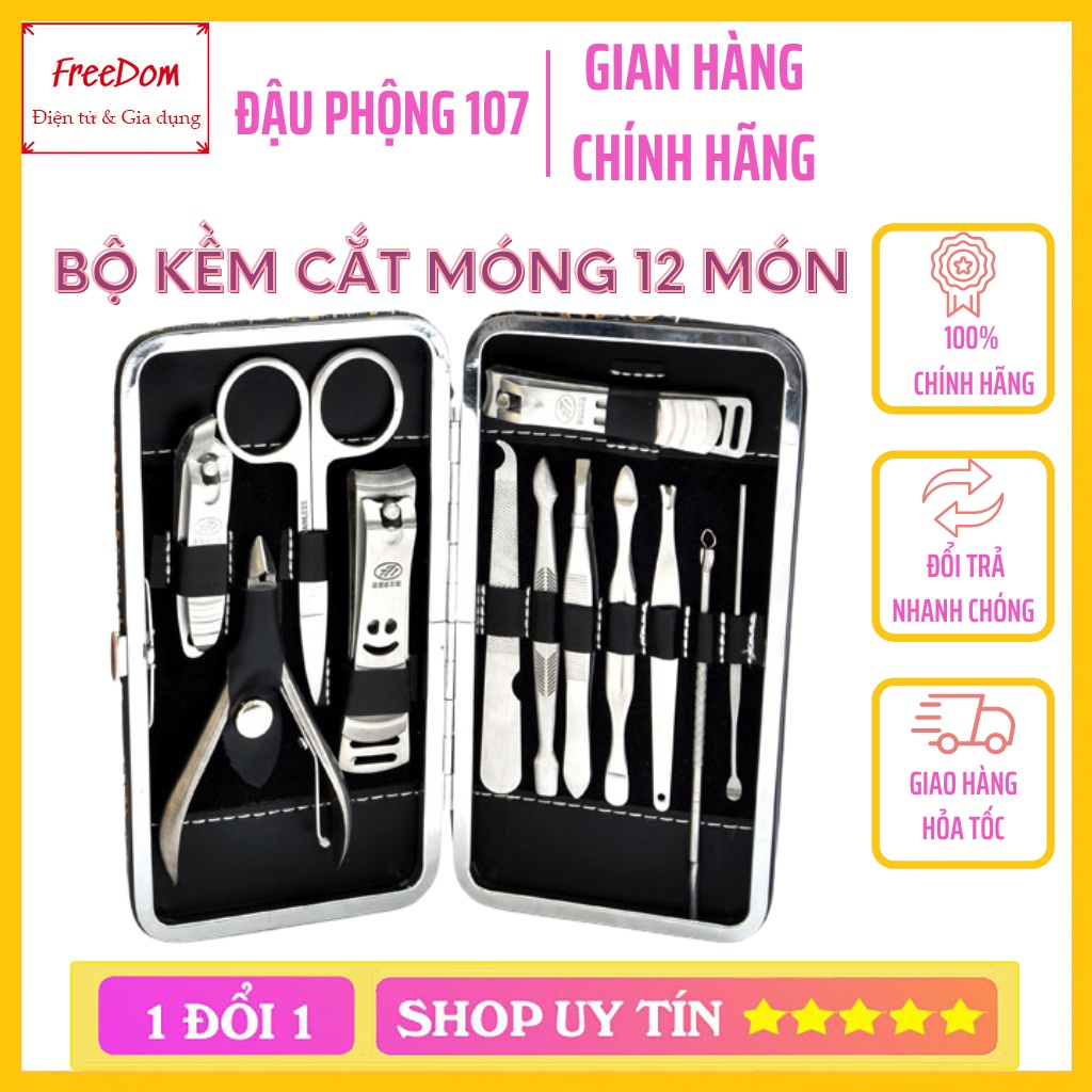 BỘ KỀM CẮT MÓNG 12 MÓN INOX TIỆN DỤNG - BỘ LỚN