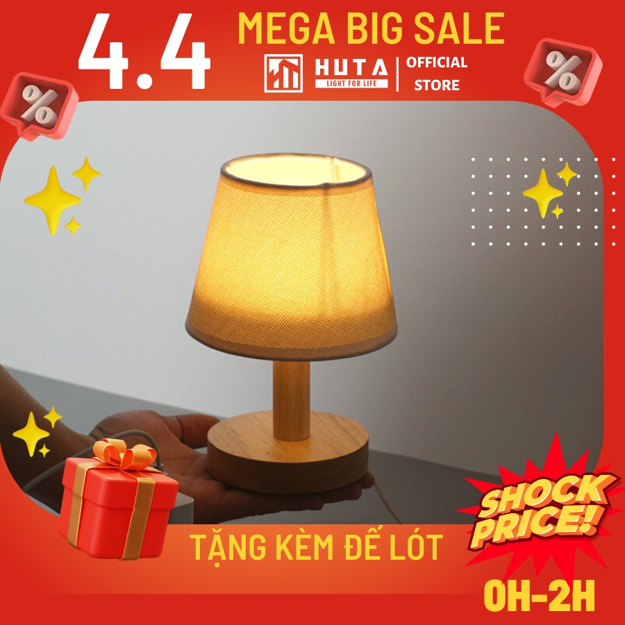 Đèn Ngủ Để Bàn Gỗ Huta Light For Life G9 Đầu Cắm USB, Decor Phòng Ngủ, Trang Trí Vintage, Dải Led Ánh Sáng Vàng