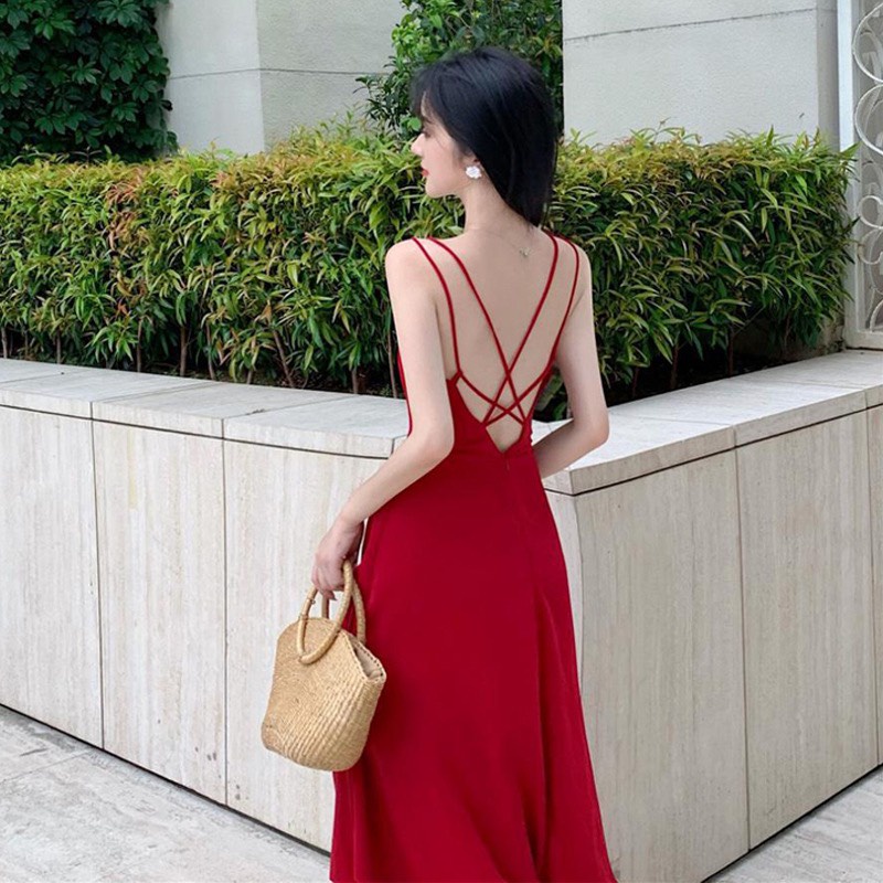 Đầm maxi hở lưng gợi cảm