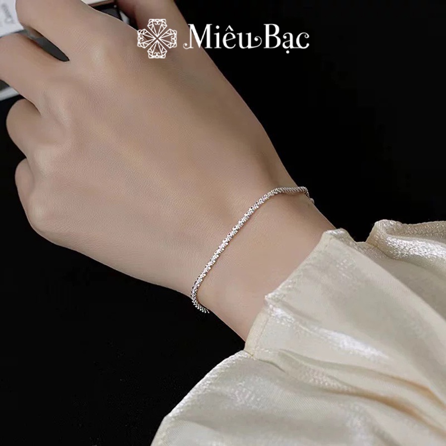 Lắc tay bạc Miêu Bạc vòng tay Twinkle dây xù lấp lánh dễ thương Bạc cao cấp phụ kiện trang sức L400174
