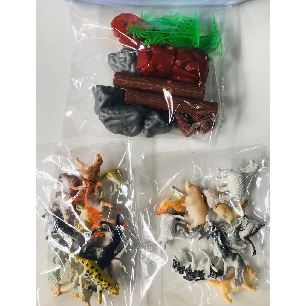 Hộp động vật 58 chi tiết - Mô hình động vật cho bé [Loại 1]