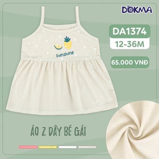 Áo 2 dây bé gái Dokma chất cotton thấm hút mồ hôi  DA1374