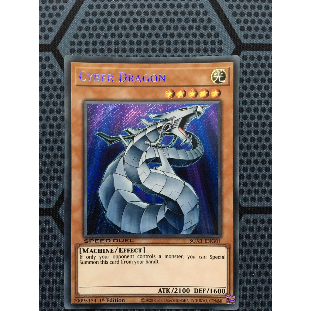 Thẻ bài yugioh speed duel - Cyber Dragon - SGX1-ENG01 - Secret Rare 1st Edition