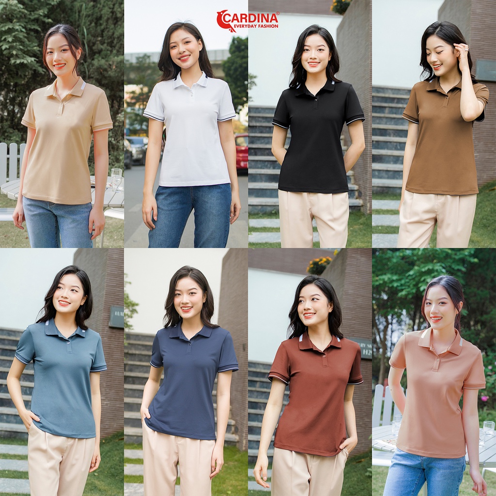 Áo Polo Nữ 𝐂𝐀𝐑𝐃𝐈𝐍𝐀 Chất Cotton TC Cao Cấp Áo Thun Cổ Bẻ Cộc Tay Mềm Mại Siêu Mát 3APF02 | BigBuy360 - bigbuy360.vn