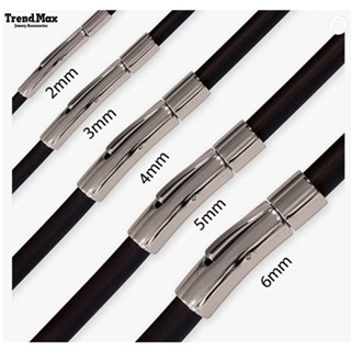  Dây chuyền TrendPro My Style Vòng cổ bằng cao su màu đen 2 mm - 6 mm khóa Titan không hen rỉ 