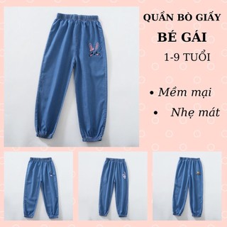 Quần Bò Giấy/ Quần Dài Cho Bé Trai và Bé Gái Chất Liệu Bò Giấy Siêu Mềm Mại - Thoải Mái Size 4-9 Tuổi