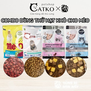 Combo dùng thử 4 loại hạt khô cho mèo 0,5kg & 1kg chiết - me-o, catsrang, mister donut t1 & t2 catko