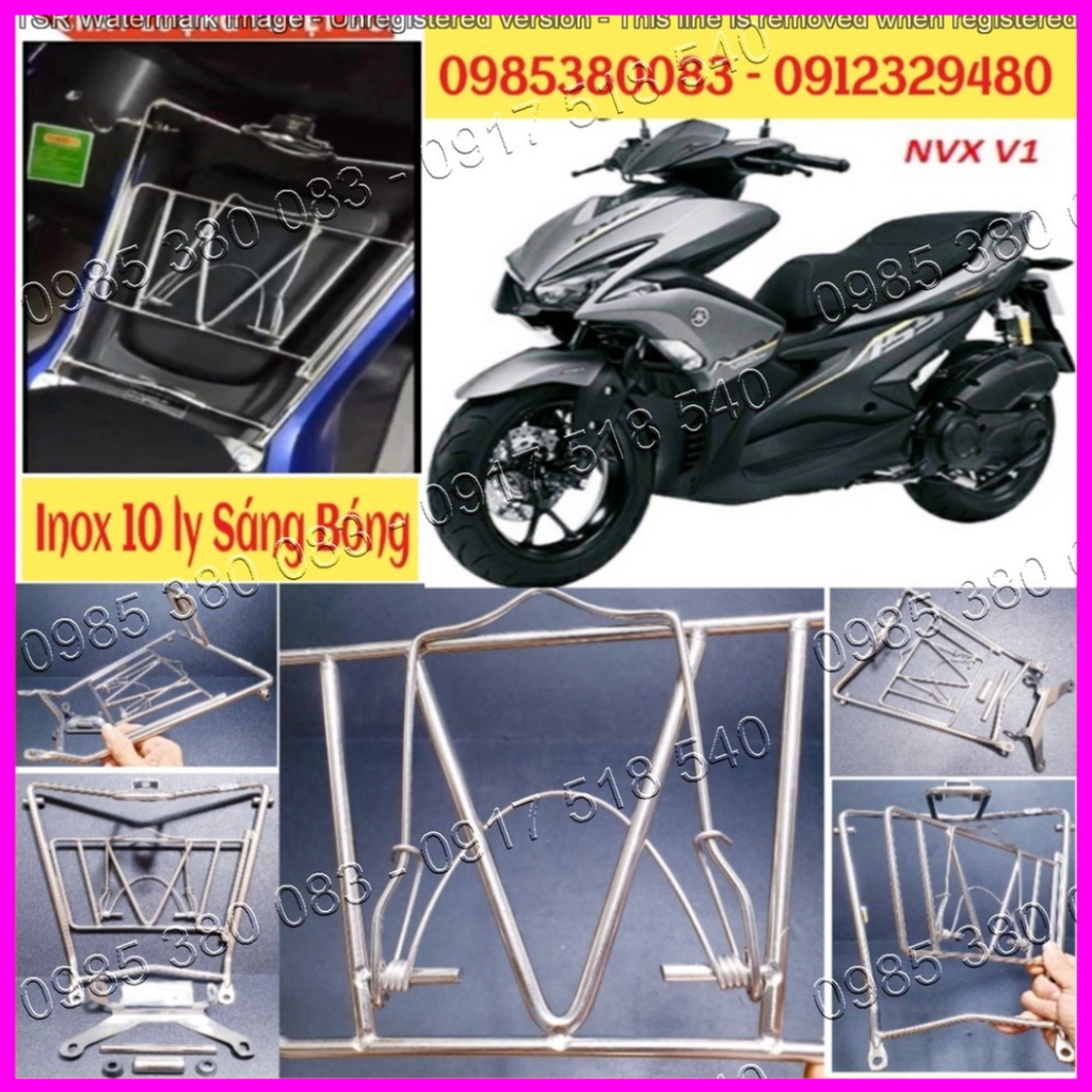 Baga NVX V1 Lượn Giữa INOX Cao Cấp Dày 10 Ly Cho Yamaha NVX 2014 - 2020  Hàng Cao Cấp