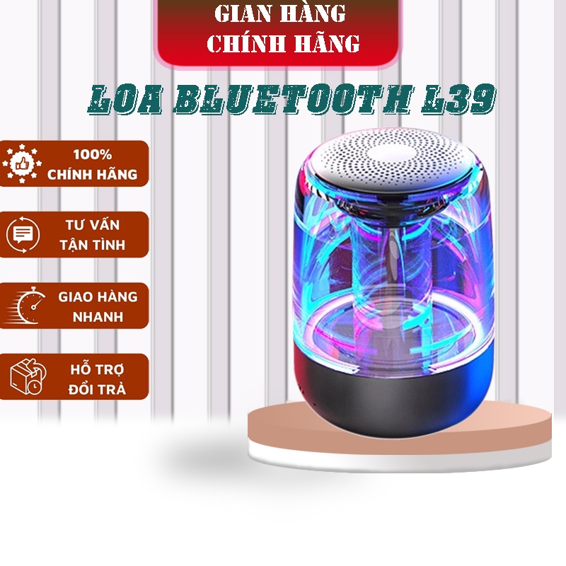 Loa Bluetooth mini không dây L39 - nháy đèn theo nhạc, âm bass mạnh có thẻ nhớ USB kết nối máy tính laptop