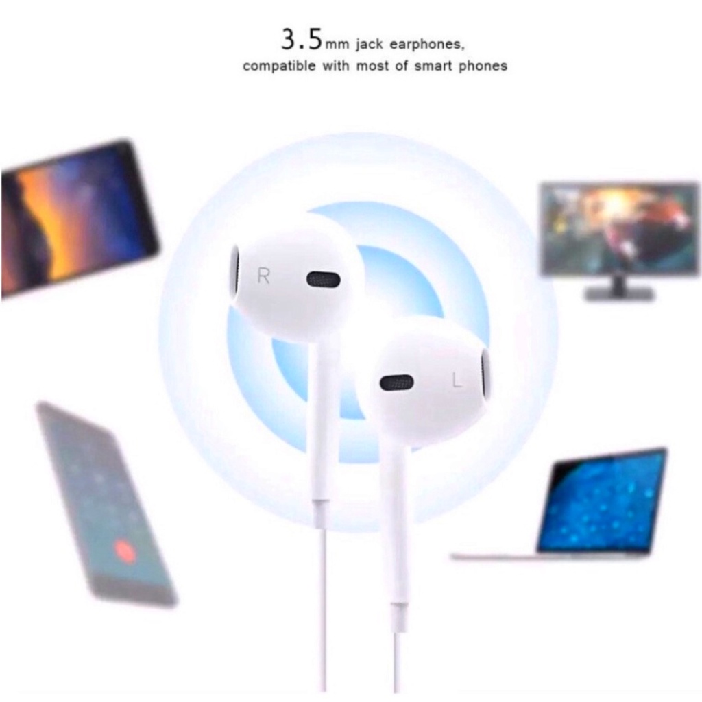 Tai nghe có dây Jack 3.5 mm - Hỗ trợ mic đàm thoại - Âm bass trầm và sâu