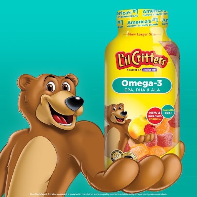 Kẹo dẻo L'iCritters Omega 3 - Hộp 220 viên