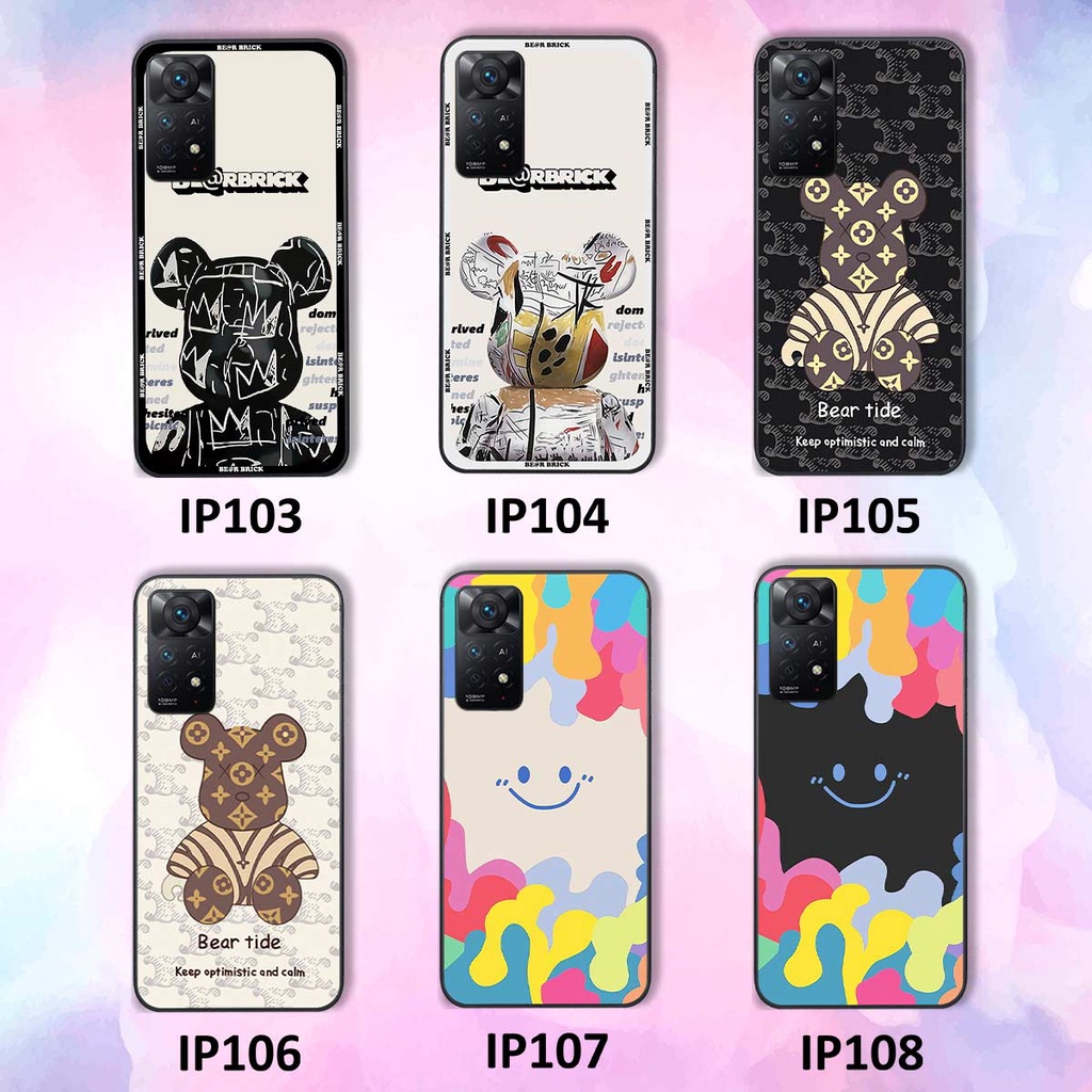 Ốp lưng Xiaomi Redmi Note 11 4G / Note 11S /Note 11 Pro 5G hình gấu bearbrick, smile thời trang, ốp lưng rẻ bền đẹp