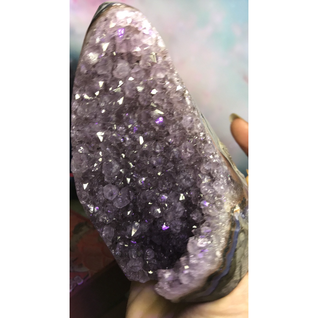 đá stone tự nhiên Natural chiêu tài lộc phong thủy amethyst 351