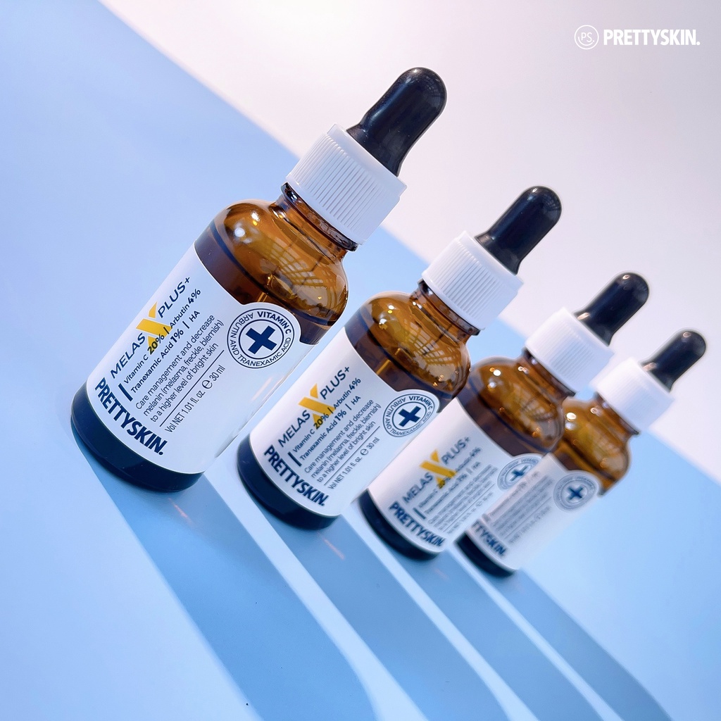 Tinh chất dưỡng trắng, mờ thâm nám Trắng da Melas X Plus + PrettySkin 30ml