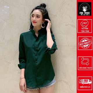 FEEDBACK khách hàng về áo sơ mi màu xanh rêu cổ trụ siêu HOT