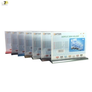 Kệ 2 mặt mica enter e35 lr 300x210mm đế nhôm a4 ngang