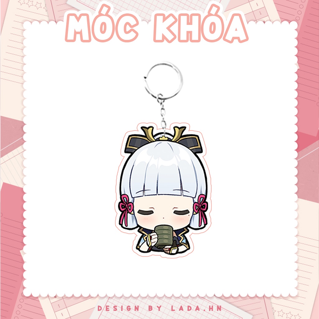 Móc khóa mô hình standee đứng để bàn Ayaka Genshin Impact Lada anime đáng yêu chibi trang trí quà tặng