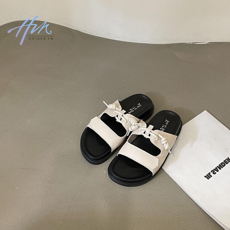 Dép Sandal Đế Phẳng Dày Dặn Phong Cách La Mã Thời Trang Mùa Hè 2023 Cho Nữ