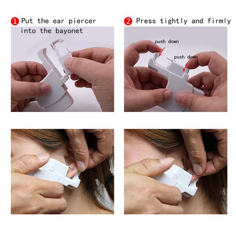 Súng Bấm Lỗ Tai Dùng Một Lần Kèm Khuyên Tai 4Mm