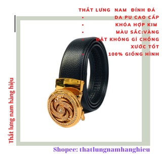 Thắt Lưng Nam Mặt Xoay Cao Cấp, Thắt Lưng Nam đính đá hình xoay