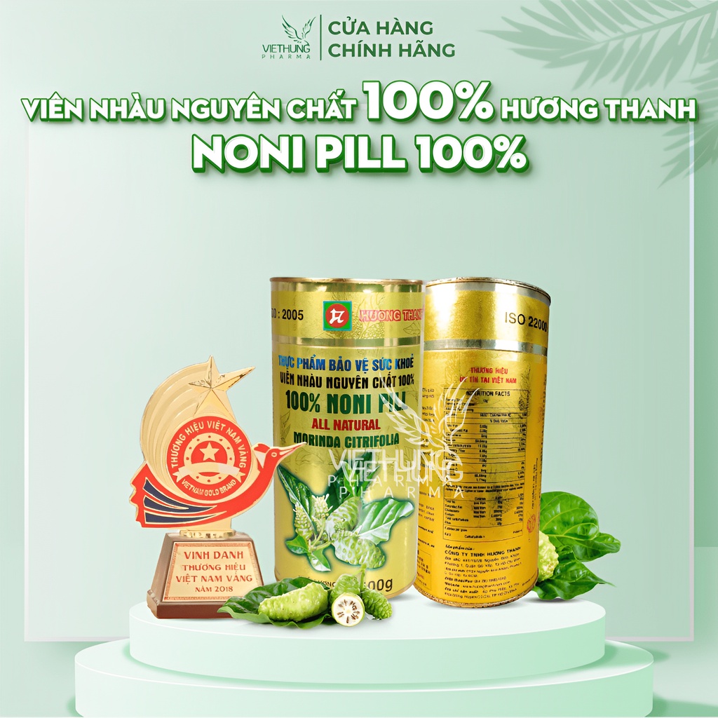 Viên Nhàu Nguyên Chất Hương Thanh, Noni Pill 100% Chiết Xuất Từ Quả Nhàu, Giúp Bổ Xương Khớp, Tăng Đề Kháng, Hộp 500g