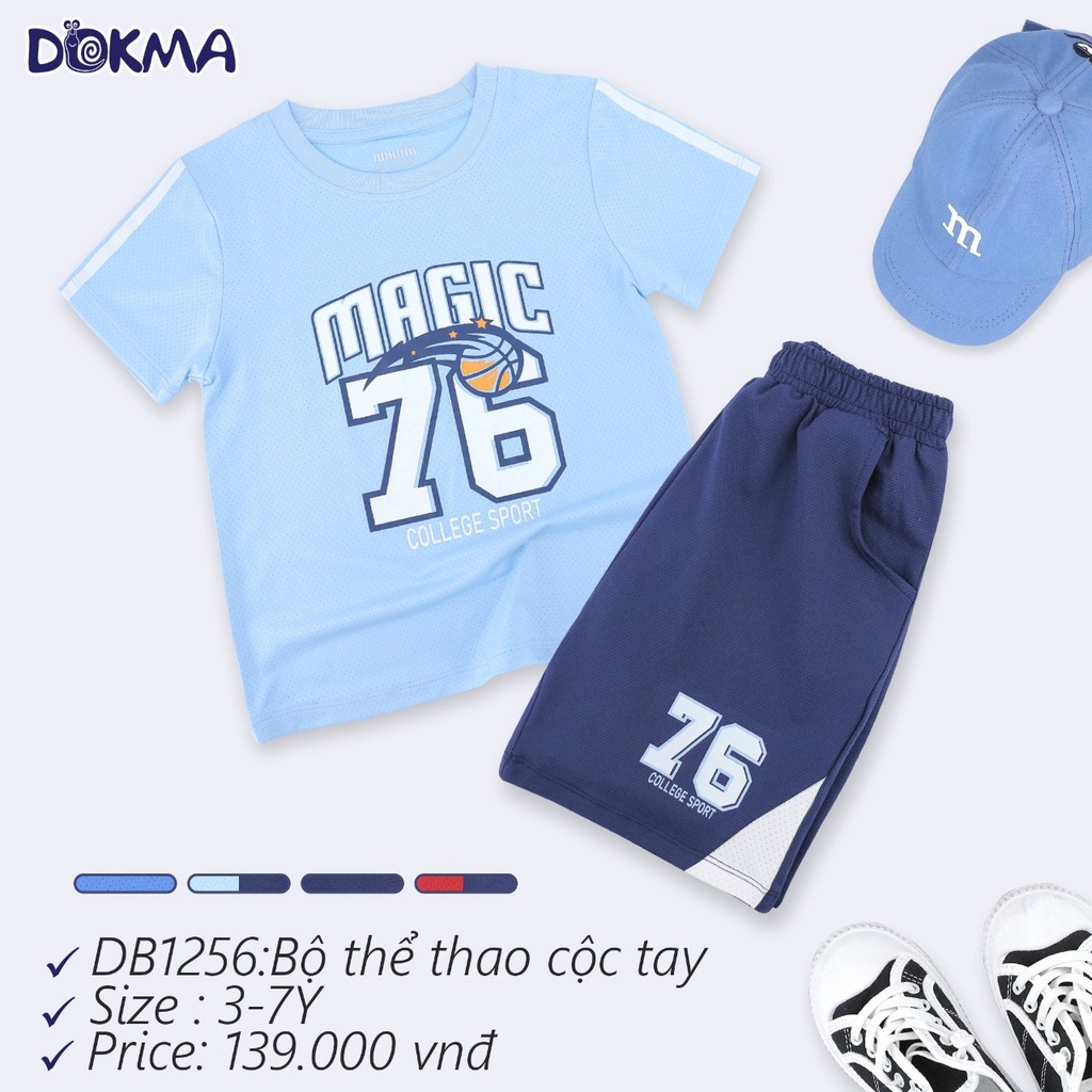 Bộ thể thao cộc tay Dokma DB 1256 3-7y