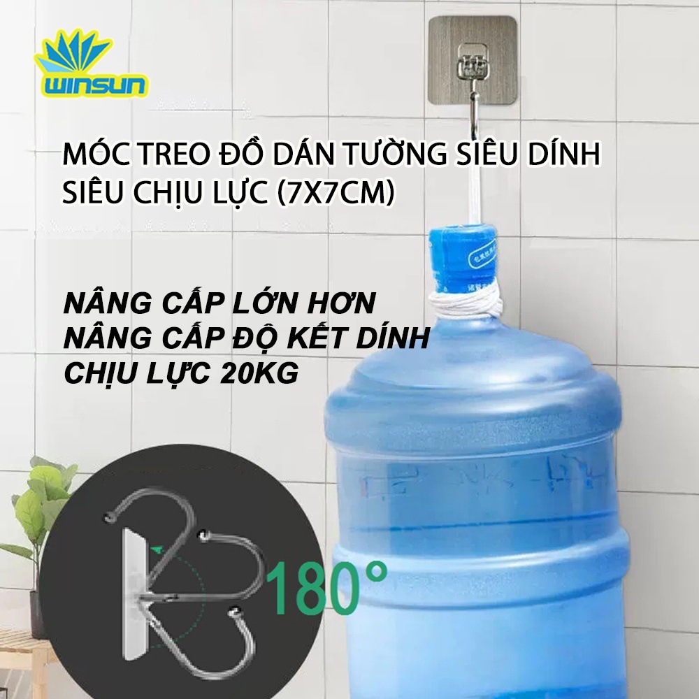 Móc Treo Đồ Dán Tường Siêu Dính, Siêu Chịu Lực - inox 304