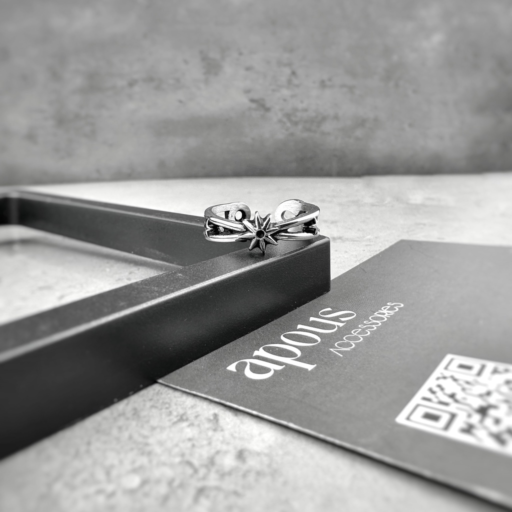 Nhẫn nam nữ Gothic Style Freesize N077 - Thép Titan - Phụ kiện trang sức Unisex Apous