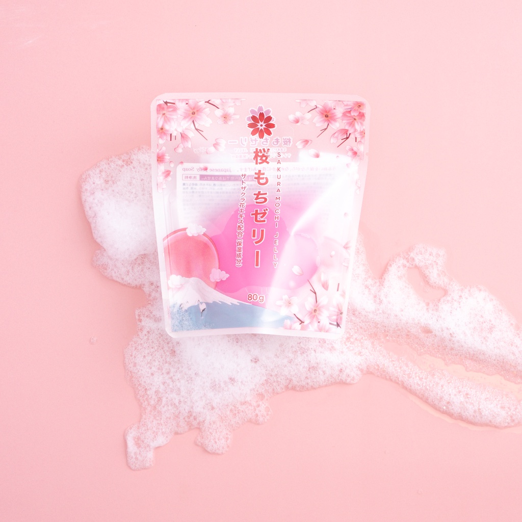 Bóng rửa mặt Sakura Mochi Jelly PA gaden giúp làm sạch da, loại bỏ bụi bẩn