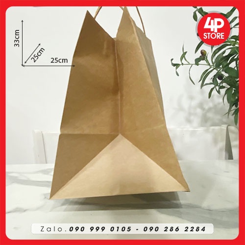 01 TÚI KRAFT 25X33X25CM - TÚI VUÔNG HÔNG TO