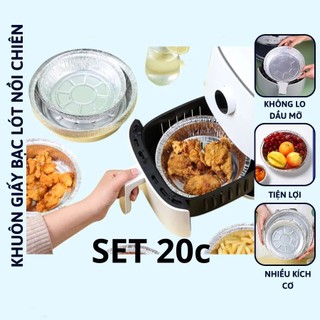 Set 20 Khuôn Giấy Bạc Size 18cm Lót Nồi Chiên Không Dầu