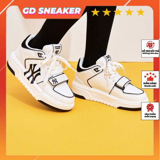 Giày Sneaker NY Chunky Liner Mid Màu Đen, Giày Thể Thao Độn Đế Nữ Nam Chunky Cao Cấp Full Box Bill