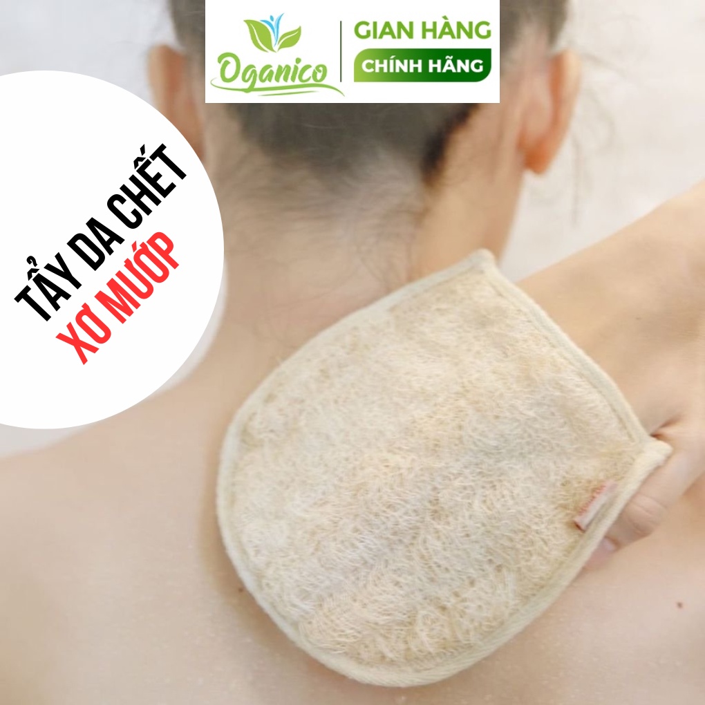 Găng tay xơ mướp bao tay tắm chà lưng kì ghét tẩy da chết, tẩy tế bào chết body oganico