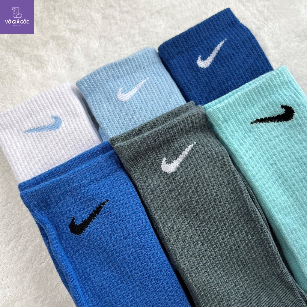 Tất vớ Nike Drifit nhiều màu cổ cao thể thao có đệm chân thoáng khí cotton