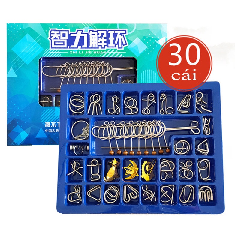 Đồ chơi tháo sắt trí tuệ Metal Puzzle combo 30 cái