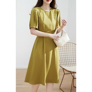 ĐẦM XÒE VÀNG LỤA TAY XẾP LI - YB230231