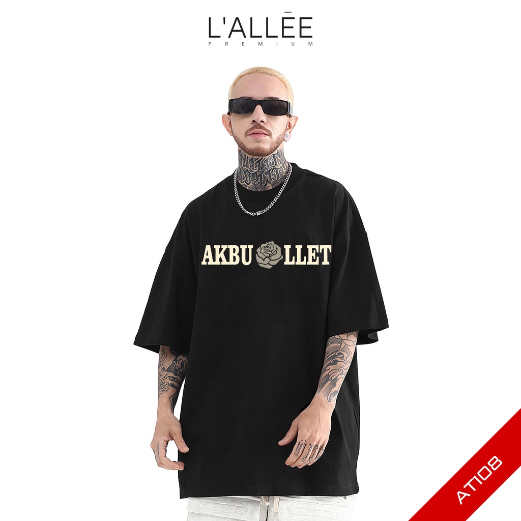 Áo thun Nam tay lỡ họa tiết chữ Đỏ Hồng by Lallee.Design Phông ngắn tay dáng đứng chất vải Cotton mềm mại AT108