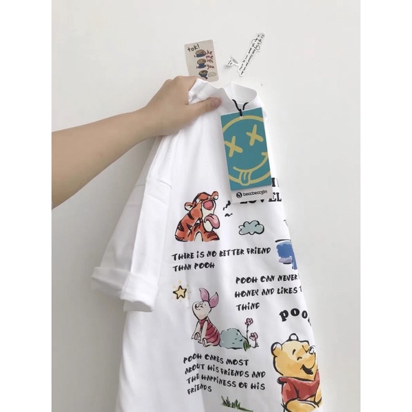 Áo thun hoạ tiết hoạt hình Pooh - putactic K11