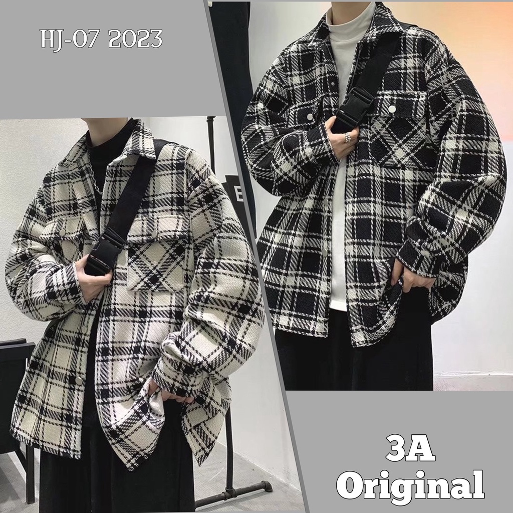 Áo Khoác UNISEX Cao Cấp- Dày Dặn 520GSM- Họa Tiết Caro Phong Cách