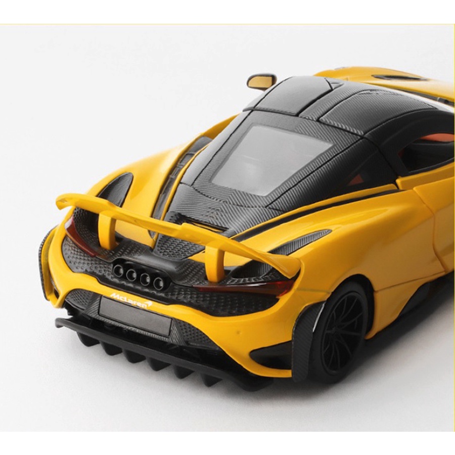 Xe mô hình sắt siêu xe Mclaren 765LT TẶNG KÈM BIỂN SỐ tỉ lệ 1:24 MSZ 3 màu