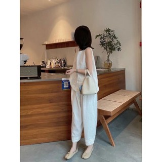 ✨BÁN SỈ✨Set trắng quần suông 2 lớp chạy bèo gấu