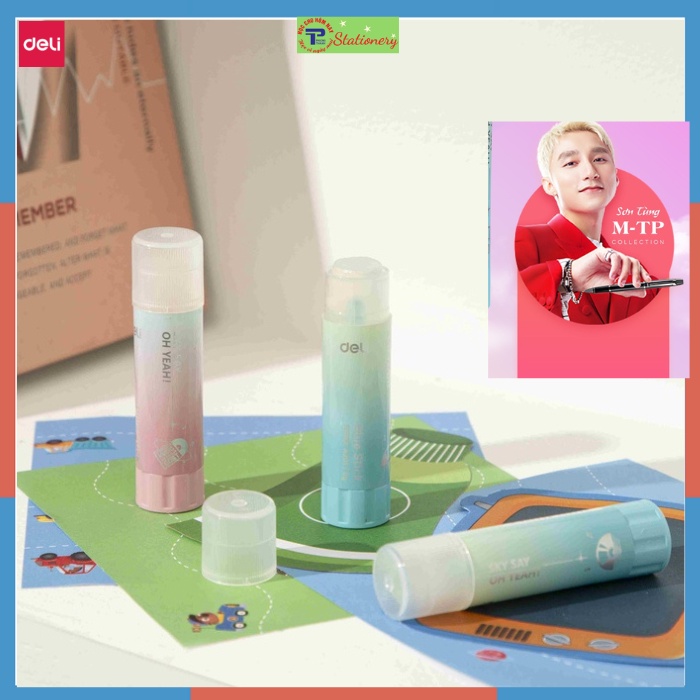Keo khô - Hồ Khô dán giấy 8g Deli nhiều màu sắc pastel phiên bản Sơn Tùng MTP mã A201