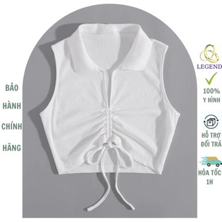 Áo croptop, áo ba lỗ dáng croptop, áo thiết kế dây rút chất liệu zip cotton ôm body phong cách trẻ trung và năng động